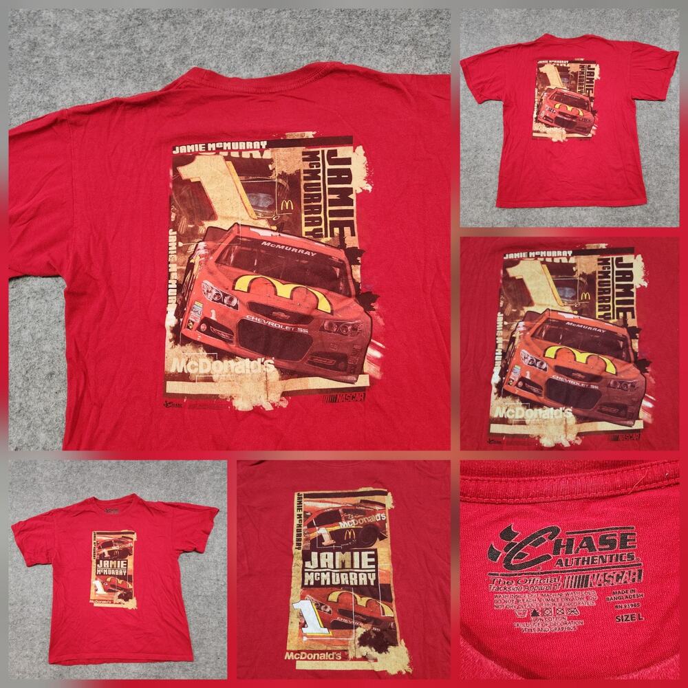 Jamie McMurray Mens L Large McDonald's NASCAR Racing Chase Authetics T Shirt